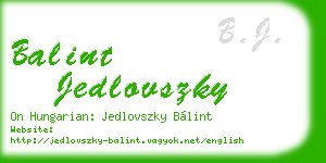 balint jedlovszky business card